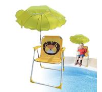 Genérico Silla de Playa para niños - Asiento Plegable de 38x52 cm | Diseño de de de tiburón león con Paraguas - Patio portátil al Aire Libre, Piscina, jardín, Silla de Picnic de para niñ