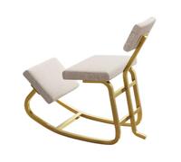 Genérico Silla de Rodillas, Silla de Oficina ergonómica, Respaldo Acolchado ergonómico, Corrector de Postura de Escritorio, Cojines cómodos for Oficina(White,85X45X78cm-Gold)