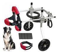Genérico Silla de ruedas para perros con 4 almohadillas de protección para las patas traseras, carrito para perros ajustable, sillas de ruedas ligeras para mascotas/perros,Medium