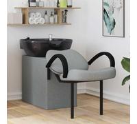 Genérico Silla de Shampoo Gris Claro y Negro 63 x 141 x 92 cm Tela,Economía e Industria,Peluquería y cosmética,Sillas de peluquería-42009073