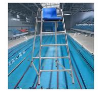 Genérico Silla de socorrista para Piscinas, Silla de observación para socorristas, Asiento de Seguridad Duradero para competiciones en Interiores, Exteriores y Playas (Plateado, 180 cm (70,9 Pulgadas