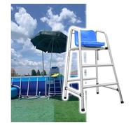 Genérico Silla de socorrista: Silla de observación de Acero Inoxidable con Asiento, Gancho y Orificio para Parasol para Operaciones de Seguridad y Rescate en la Playa (tamaño: 1,2 m de Altura y 2 esc