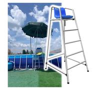 Genérico Silla de socorrista: Silla de observación de Acero Inoxidable con Asiento, Gancho y Orificio para Parasol para Operaciones de Seguridad y Rescate en la Playa (tamaño: 1,8 m de Altura y 4 esc
