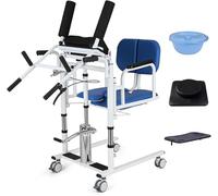 Genérico Silla De Traslado con Elevador Pacientes, Silla De Ruedas Hidráulica con Elevador Pacientes para El Hogar, Traslado Portátil(Blue)