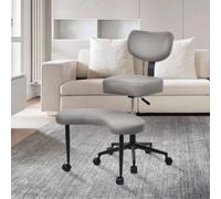 Genérico Silla ergonómica de meditación, Silla para TDAH con Soporte Lumbar y Ruedas, Altura Ajustable, Rodillas Ideal para practicantes de Yoga, sillas de Oficina con Respaldo Cruzado