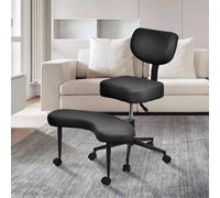 Genérico Silla ergonómica de meditación, Silla para TDAH con Soporte Lumbar y Ruedas, Altura Ajustable, Rodillas Ideal para practicantes de Yoga, sillas de Oficina con Respaldo Cruzado