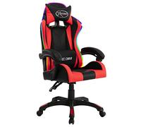 Genérico Silla Gaming con Luces LED RGB Cuero sintético Rojo y Negro,Mobiliario de Oficina,Sillas de oficina-287997