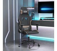 Genérico Silla Gaming de Masaje Tela Crema y Gris taupé,Mobiliario,Sillas,Sillones para videojuegos-345471