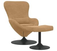 Genérico Silla Huevo con Puff Marrón 63 x 73 x 90 cm Terciopelo,Sillas,Sillones-42002752