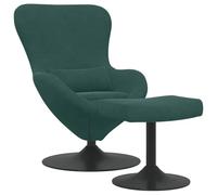 Genérico Silla Huevo con Puff Verde Oscuro 63 x 73 x 90 cm Terciopelo,Sillas,Sillones-42002746