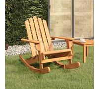Genérico Silla mecedora Adirondack de madera maciza de acacia para jardín, patio o balcón, respaldo alto inclinado y reposabrazos anchos para una comodidad óptima, movimiento de inclinación suave,