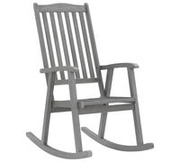 Genérico Silla mecedora gris de madera de acacia maciza, respaldo alto para confort, mecedora exterior para salón o terraza, capacidad 110 kg