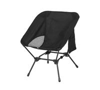 Genérico Silla Plegable Cuadrada Estable de Cuatro Esquinas, Asiento de Media Luna de Tubo de Hierro Ligero for Acampar, Pescar y Actividades al Aire Libre(Black)
