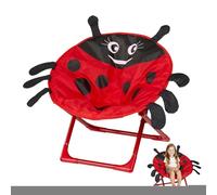 Genérico Silla Plegable en Forma de Platillo para Niños | Silla Infantil Mariquita Plegable Exterior - Asiento Plegable con Respaldo Portátil para Exterior Jardín Playa Camping Excursiones