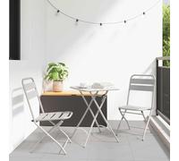 Genérico Silla Plegable para Jardín 2 pcs Beige 55 x 56.5 x 91cm Acero,Mobiliario,Muebles de jardín,Asientos de Exterior,Sillas de jardín-42002941
