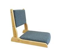 Genérico Silla Portátil Sin Patas, Tatami Plegable con Respaldo, con Asiento Acolchado, Natural Kiefernholz, Umweltfreundlich, Mirador, Balcón, Sala De Estar(Bleu A)