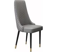 Genérico Sillas de Comedor Cuero for Cocina, sillas for mostrador salón, Patas Metal Acero al Carbono Resistentes, Juego 2(Dark Grey,Golden Feet)