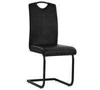 Genérico Sillas de Comedor voladizas 4 Unidades Cuero sintético Negro,Mobiliario,Sillas,Sillas de comedor-246194