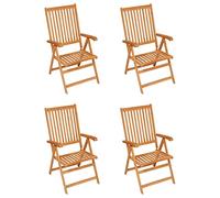 Genérico Sillas de jardín 4 uds Madera de Teca con Cojines Azul Royal,Mobiliario,Muebles de jardín,Asientos de Exterior,Sillas de jardín-3065540