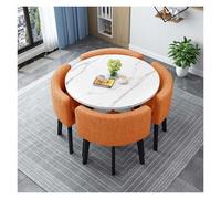 Genérico Sillas Juego de Mesa de Comedor Redonda Moderna con 4 sillas, sillas, Oficina en casa, mesas de Sala de conferencias de Oficina pequeña, Patas de Mesa de Metal(A,80cm/31.5in)