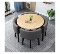 Genérico Sillas Juego de Mesa de Comedor Redonda Moderna con 4 sillas, sillas, Oficina en casa, mesas de Sala de conferencias de Oficina pequeña, Patas de Mesa de Metal(J,90cm/35.4in)