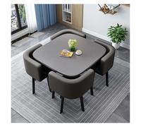 Genérico Sillas Juego de Mesa de Comedor Redonda Moderna con 4 sillas, sillas, Oficina en casa, mesas de Sala de conferencias de Oficina pequeña, Patas de Mesa de Metal(O,80cm/31.5in)