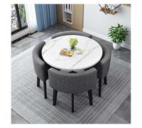 Genérico Sillas Juego de Mesa de Comedor Redonda Moderna con 4 sillas, sillas, Oficina en casa, mesas de Sala de conferencias de Oficina pequeña, Patas de Mesa de Metal(F,90cm/35.4in)