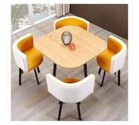 Genérico Sillas Juego de Mesa de Comedor Redonda Moderna con 4 sillas, sillas, Oficina en casa, mesas de Sala de conferencias de Oficina pequeña, Patas de Mesa de Metal(035,90cm/35.4in)