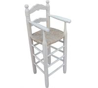 Genérico Sillas y Mesas Peña Trona Infantil Sevillana, Madera Natural con Enea, Estilo Rústico Tradicional, Asiento Tejido a Mano, Uso Interior.