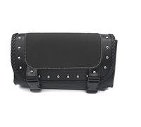 Genérico Sillín De Motocicleta Cuero PU Negro, Equipaje, Patrón Águila, Bolsa Herramientas para Horquilla, para Cafe Racer