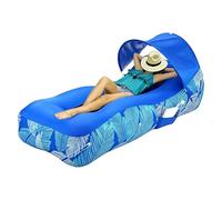 Genérico Sillón de Playa Hinchable,Cama de Camping Hinchable Portátil con Sombrilla | Sofá Portátil - para Exterior Jardín Picnic Camping Patio Césped Playa