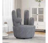 Genérico Sillón en Forma de Mano de Terciopelo Gris,Mobiliario,Sillas,Sillones-241731