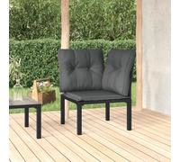 Genérico Sillón Esquina jardín con Cojines ratán sintético Negro y Gris,Mobiliario,Muebles de jardín,Asientos de Exterior,Sofás modulares de exterior-362797