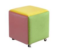 Genérico Sillón otomano anidado, Taburete de Maquillaje 5 en 1 con Ruedas, for Sala de Estar, Comedor, Dormitorio y Espacios pequeños (Azul)(Color 1,45x45cm)