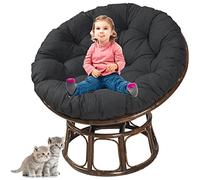 Genérico Sillón Plegable para Exterior, Mecedora, para Patio, con cojín Grueso Giratorio Tipo Cesta para Exterior, Suave y cómodo, de Mimbre y ratán, 120 x 120 cm.