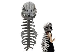 Genérico Silly Dinosaur Skeleton Costume, Wearable Dinosaur Plush Skeleton Hat with Spine Headgear Costume for Adults Kids Cosplay Stage Performance
