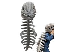 Genérico Silly Dinosaur Skeleton Costume, Wearable Dinosaur Plush Skeleton Hat with Spine Headgear Costume for Adults Kids Cosplay Stage Performance