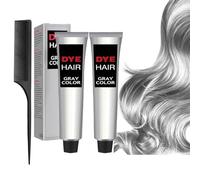 Genérico Silver Gray Natural Hair Dye Cream,Silver Metallic Hair Dye,DIY Hair Dyes Permanent,Unisex Fashion Dyes for All Hair Types