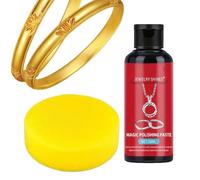 Genérico Silver Jewelry - 50ml Metal Scratch Remover with Sponge | Jewelrys Cleaning Paste | Long Lasting Shine Restorer For Ring Necklace Chain Jade Jewelry Metal Scratch Care Home Use