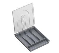 Genérico Silverware Storage Organizer with Lid, 5-Compartment Cutlery and Flatware Storage Box, Removable Lid Silverware Case for Kitchen, Drawer, and Table Organization