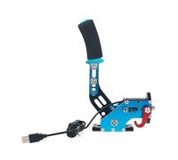 Genérico sim racing shifter, Simulador de juego de carreras, freno de mano lineal sin conductor USB y soporte de montaje for PC G25/27/29 T300 T500 y juegos Steam(Blue)