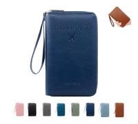 Genérico Similarbe Multi-Functional Passport Wallet, Unisex Anti-Theft Protection Wallet Accommodates ID Cards, and Cash (Navy Blue)