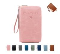 Genérico Similarbe Multi-Functional Passport Wallet, Unisex Anti-Theft Protection Wallet Accommodates ID Cards, and Cash (Pink)