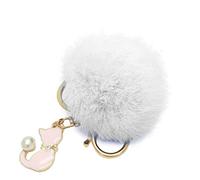 Generico Simpático gato llavero llavero colgante bolso coche encanto perla falsa decoración elegante y popularprofesional y atractivo.