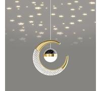 Genérico Simple and Modern Style Hanging Lamp, LED Base Pendant Light, Personality Metal Chandeliers Lampshade, Kitchen and Bedroom Corridor Decoration Lamps Acrylic, Araña de Luces
