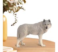 Genérico Simulated Wild Wolf Figurines Set - Realistic Ancient Wolf Model Toy | Educational Grey & White Wolves Playset For Early Learning, School Projects &