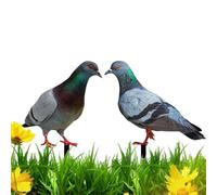 Genérico Simulation Pigeon Model - Acrylic Bird Figurine with Ground Plug Stake, Realistic Fake Pigeon Decor for Patio, Lawn, Courtyard, and Outdoor Landscape Decoration. 11.8x12.2inch