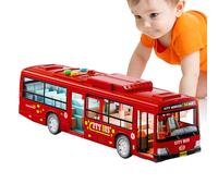 Genérico Simulationsbus Kinder - 11.22 Zoll ABS Musik Busspielzeug | Lernspielzeug Licht Sound - Realistisches Fahrzeug mit Öffnenden Türen zur Förderung Von Motorik und Fantasie