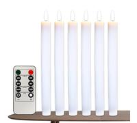 Generico Sin llama con daano (juego de 6 piezas) remoto de 10 llaves, candelabros de batería parpadeante realista, LED, vela LED para boda, decoración de mesa