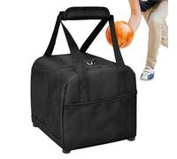 Genérico Single Ball Bowling Bag, Bowling Carry Case, Portable Travel Storage Tote, Sports Equipment Organizer for Keys, Wallet, Water Bottle, Towel, Wristbands, Travels, Black Colored
